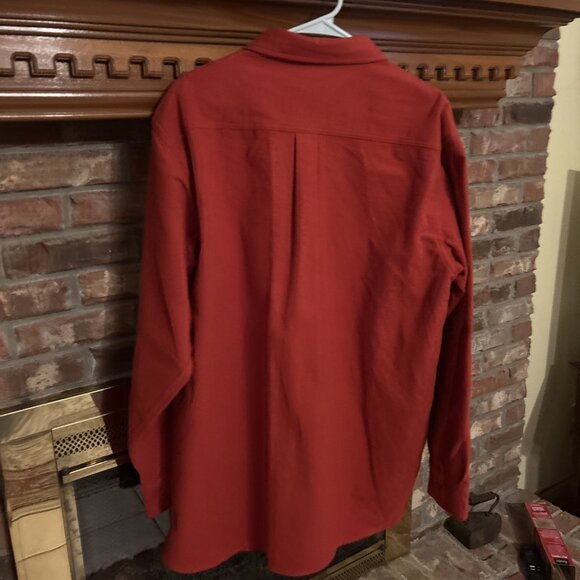 Ll Bean Heavy Burnt Orange Chamois Cloth Shirt Size L -tall - Picture 4 of 8